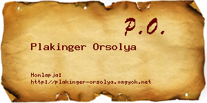 Plakinger Orsolya névjegykártya
